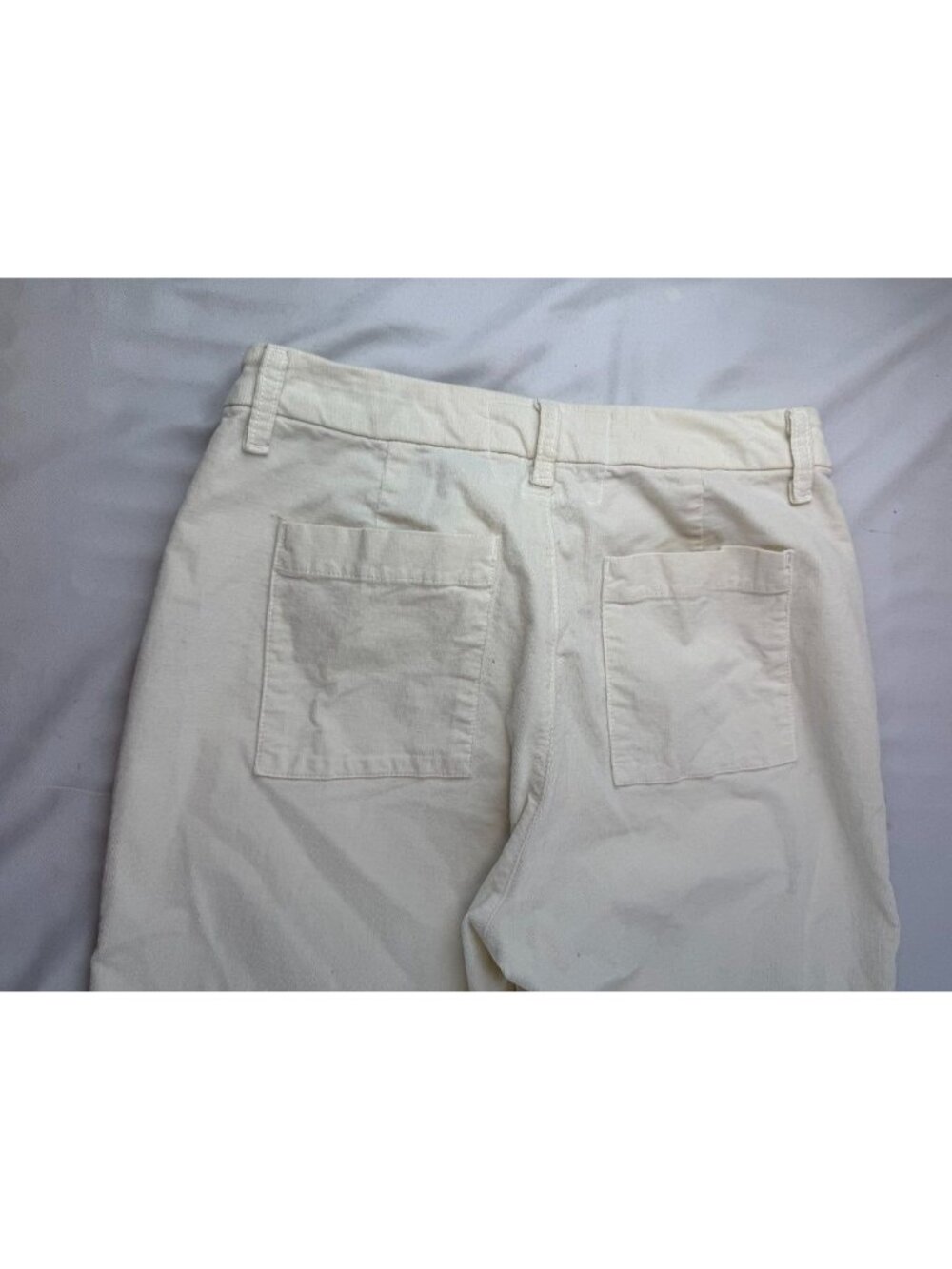 Frank & Eileen Pants Kinsale Straight Crop Light Micro Corduroy OFF WHITE 8 - Picture 5 of 8